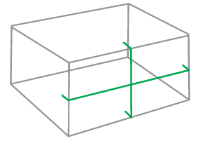 Illustration of the lines and dots projected by Powerline X2G.