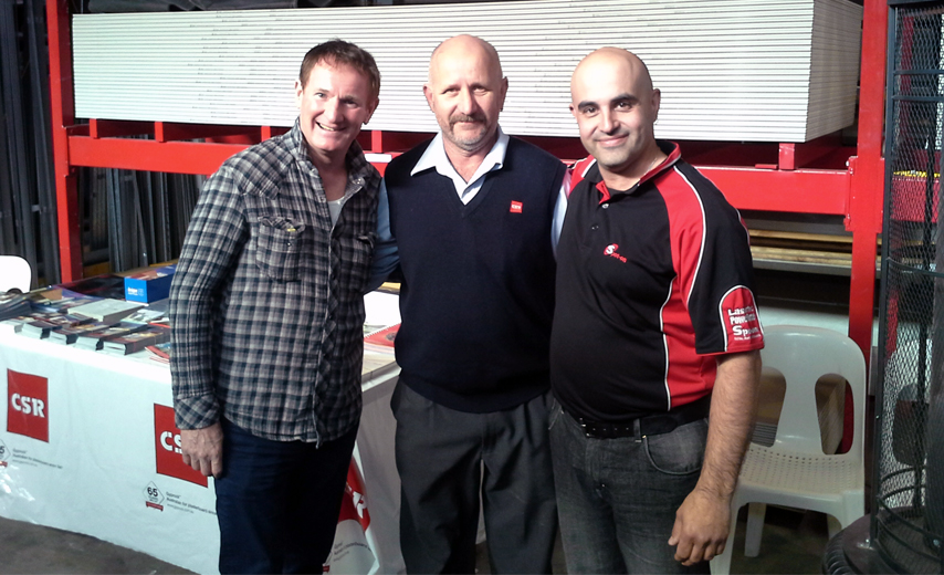 Jamie with Russell Gilbert and David Allen at Skinners Bendigo, 15 Ocotober, 2014