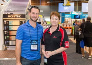 Simon from Kilmore Mitre 10 with Cate.