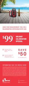 Send your measurement tool on a rejuvenating experience with our $99 Holiday Calibration Special!